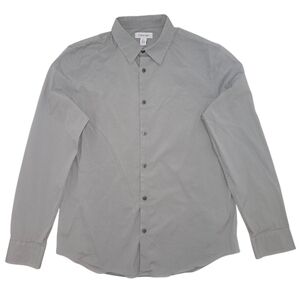 Calvin Klein Gray Casual Button Down Shirt Size Large Business Professional